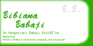bibiana babaji business card